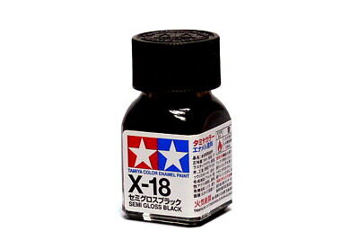 Tamiya Enamel EX-18 Semi Gloss Black Mini Bottle 10mL (1/3oz)