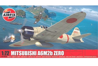 Airfix Mitsubishi A6M2b Zero Airplane 1:72 Scale Plastic Model Kit
