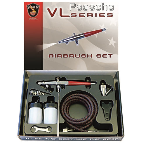 Paasche VL-3AS VL Series VL Double Action Internal Mix Siphon Feed Airbrush Set