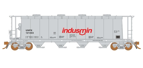 Rapido 127020-2 HO NSC 3800 Cylindrical Covered Hopper Indusmin UNPX #121418 Gray Red (1975+) NIB RTR