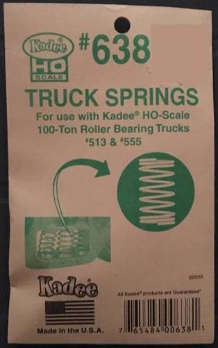 Kadee 638 HO Truck Springs For Use w/ Kadee HO 100-ton Roller Bearing Trucks #513 & #555 Pkg of 18 NIB
