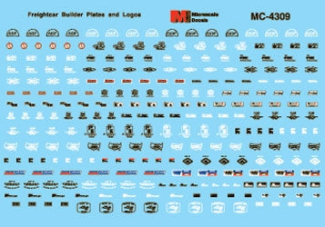 Microscale MC-4309 HO Data Freightcar Builder Plates & Logos NIB