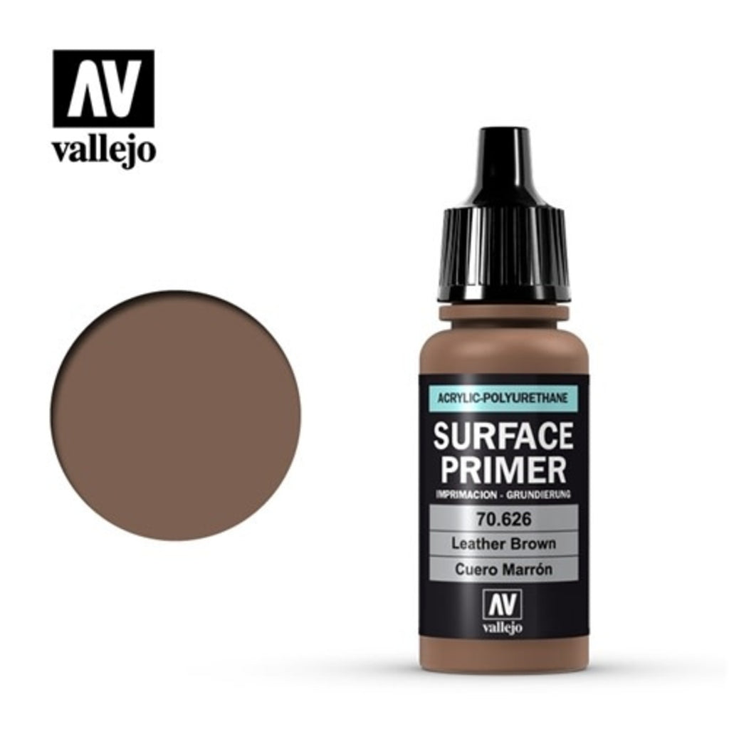 Vallejo 70626 Surface Primer Leather Brown Acrylic Polyurethane 17mL NIB
