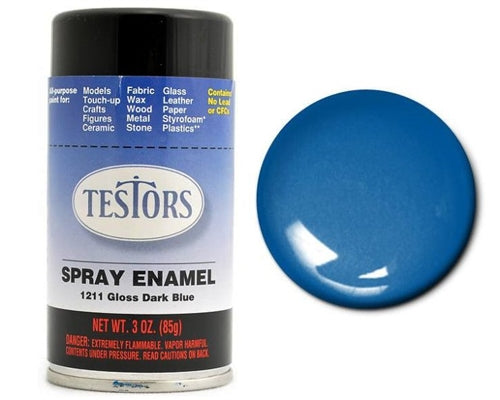 Testors 1211 Dark Blue Enamel Spray Paint 3oz (85g) NIB