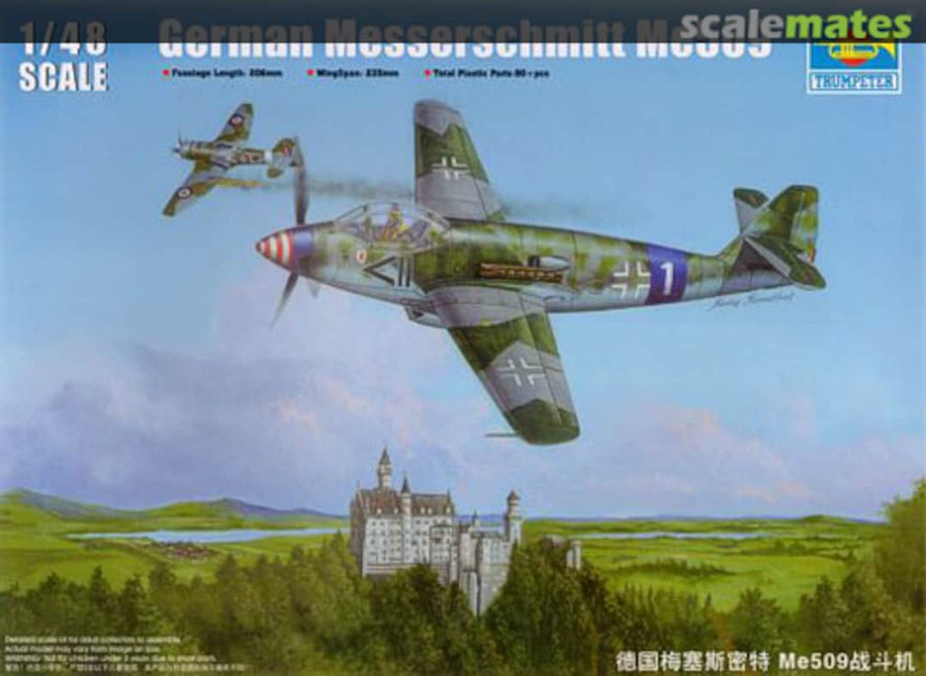Trumpeter 02849 German Messerschmitt Me509 Fighter 1/48 Plastic Model Kit NIB