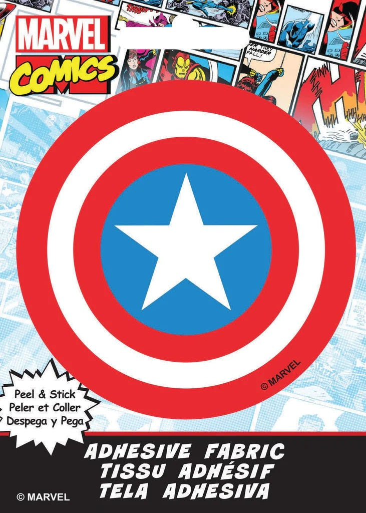 Ad-Fab - Marvel Captain America Sheild 3" Adhesive Fabric Badge