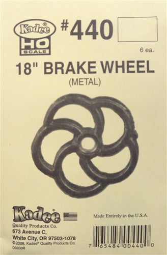 Kadee 440 HO #440 Metal Brake Wheel Pkg of 6 NIB