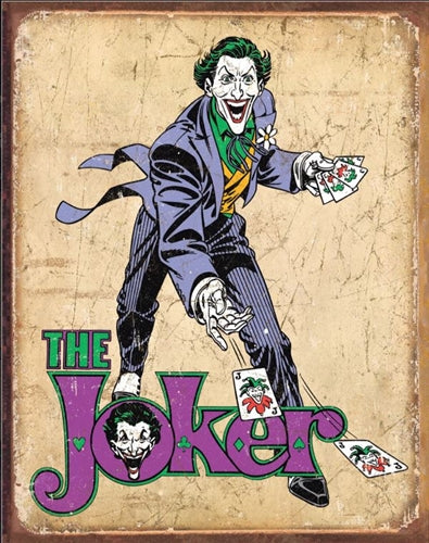 Desperate Enterprises 2090 DC Comics The Joker Rectangular Tin Sign NEW