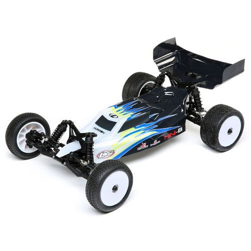 Losi 01016T2 Mini-B RC Buggy 1/16 Scale Brushed 2WD RTR Black and White NIB