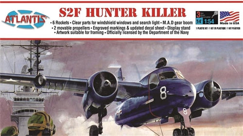 Atlantis A145 S2F Hunter Killer Aircraft 1/54 Plastic Model Kit NIB
