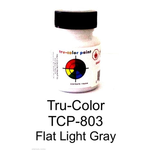 Tru-Color TCP-803 Flat Light Gray Paint Bottle 1oz NIB
