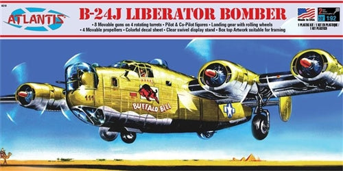 Atlantis H218 B-24J Liberator Bomber Buffalo Bill 1/92 Plastic Model Kit NIB