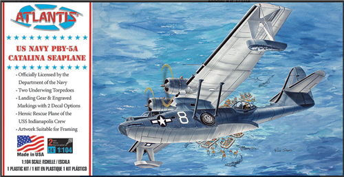 Atlantis M5301 PBY-5A Catalina US Navy Seaplane Plastic 1/104 Plastic Model Kit NIB