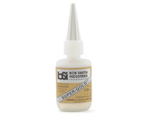 Bob Smith Industries BSI-121 Super-Gold Insta-Cure Odorless Foam-Safe Thin Cyanoacrylate CA Glue 1/2 oz (14.2 g) NIB