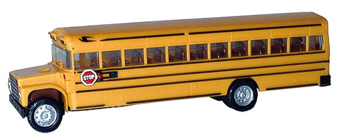Herpa 6100 HO School Bus Yellow Black Assembled NIB