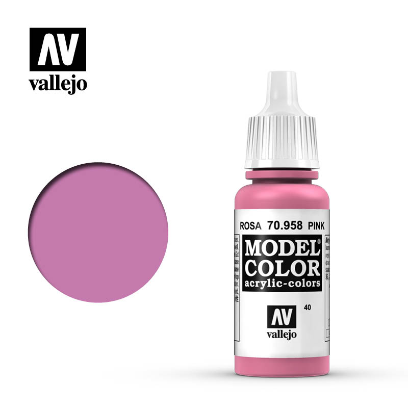 Vallejo 70958 Model Color Pink Paint 17mL NIB