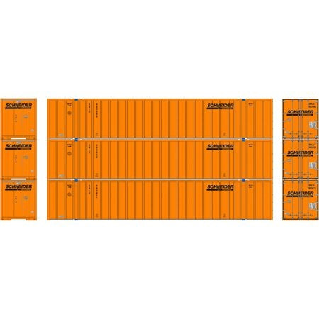 Athearn Ready To Roll ATH72780 Schnieder 53' Stoughton Container 3 pack NIB RTR