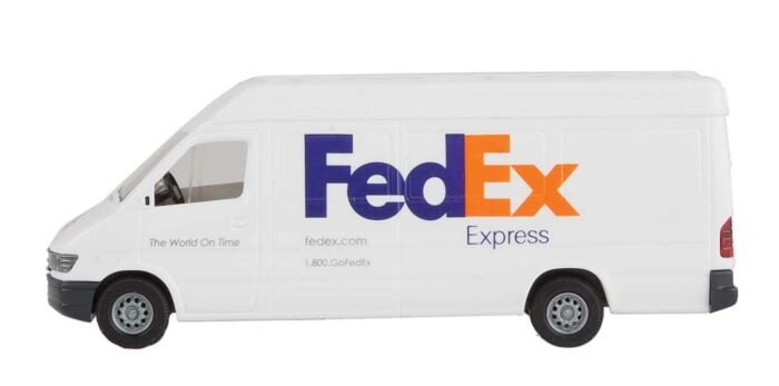 Walthers SceneMaster 949-12203 HO FedEx Express Delivery Van Assembled White Purple Orange NIB