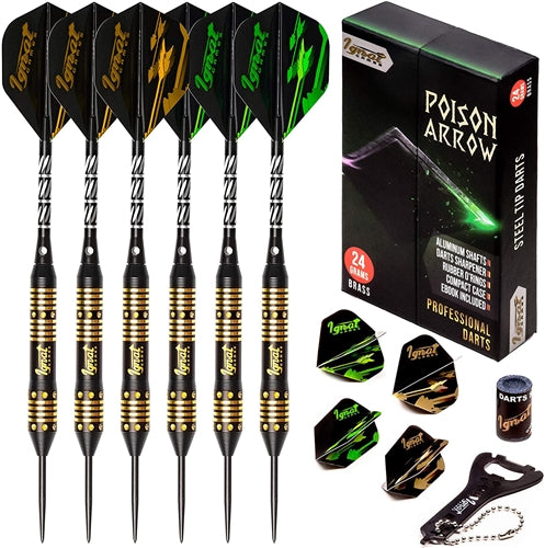 Ignat Games Poison Arrow 24g Steel Tip Professional Darts Set NIB