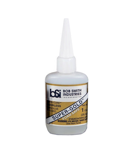 Bob Smith Industries BSI-122 Super-Gold Insta-Cure Odorless Foam-Safe Thin Cyanoacrylate CA Glue 1 oz. (28.4 g) NIB
