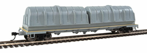 Walthers Proto 920-105200 HO 50' Evans Cushion Coil Car Undecorated Primer Gray Glass Fiber Hoods NIB RTR