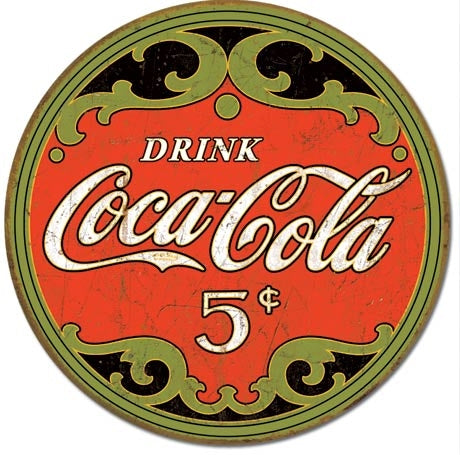Desperate Enterprises 1821 Drink Coca-Cola Round Tin Sign NEW