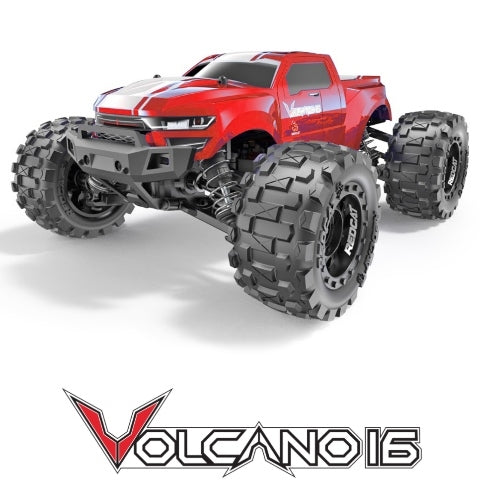 Redcat Racing Volcano-16 1/16 Scale Brushed Electric Monster Truck Red NIB