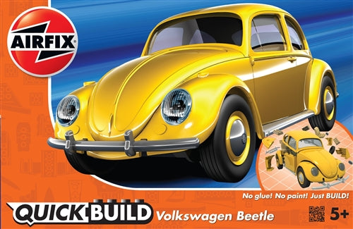 Airfix J6023 QUICK BUILD VW Beetle Yellow Plastic Model Snap Kit NIB
