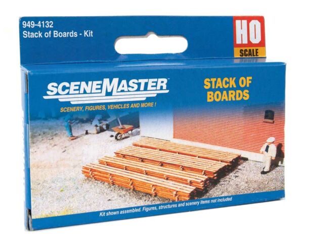 Walthers SceneMaster 949-4132 HO Stack of Boards 2 Each Short / Long Stacks Laser-Cut KIT NIB