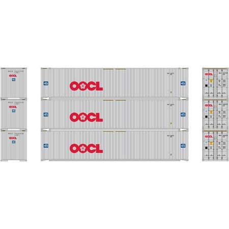 Athearn Ready To Roll ATH27036 HO 45' Orient Overseas Container Line Pkg of 3 OOCL NIB
