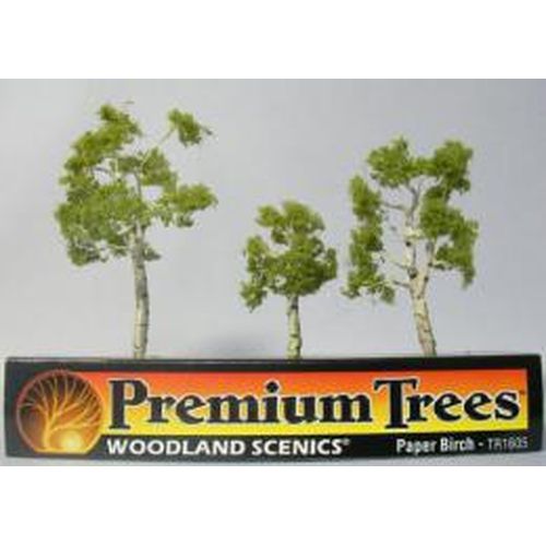 Woodland Scenics TR1605 Ready Made Premium Trees Deciduous Paper Birch 1-1/2, 2-1/4 & 2-3/4" (3.8, 5.7 & 7cm) 1 Each NIB
