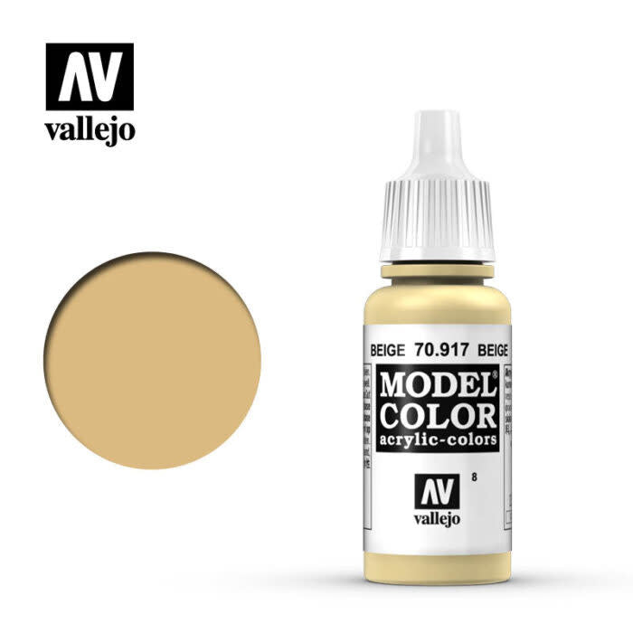 Vallejo 70917 Model Color Beige Acrylic Paint 17mL NIB