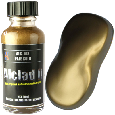 Alclad II 108 Pale Gold Lacquer Paint 30mL NIB