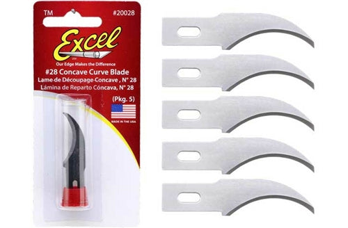 Excel 20028 #28 Concave Carving Replacement Blades Pkg of 5 NIB