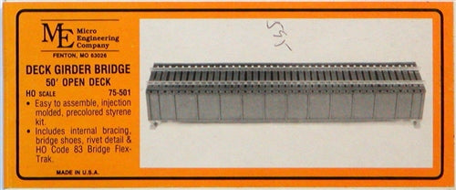Micro Engineering 75-501 HO Deck-Girder Bridge w/ 50' Open Deck Code 83 Track NIB