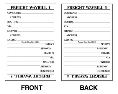 Micro-Mark 82911 Freight Waybills 4 Cards Front/Back Pad of 100