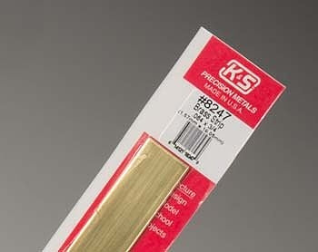K&S Precision Metals #8247 Brass Strip 0.064" x 3/4" x 1' NIB