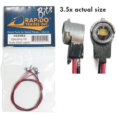 Rapido Bits 102082 HO Operating Deck-Mounted Ditch Lights 1 Pair NIB