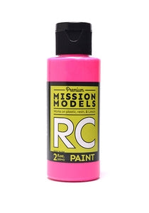 Mission Models MMRC-051 Water-based RC Paint, 2 oz bottle, Fluorescent Racing Pink