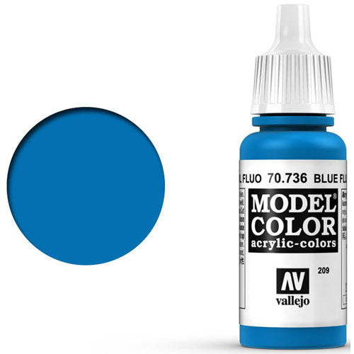 Vallejo 70736 Model Color Fluorescent Blue Acrylic Paint 17mL NIB