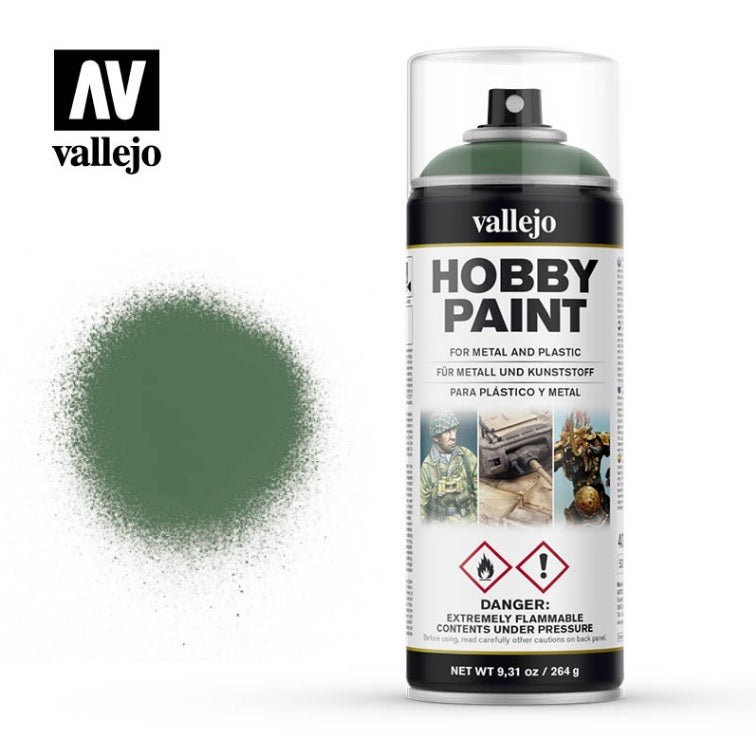 Vallejo 28028 Sick Green Aerosol Spray Paint 400mL NIB