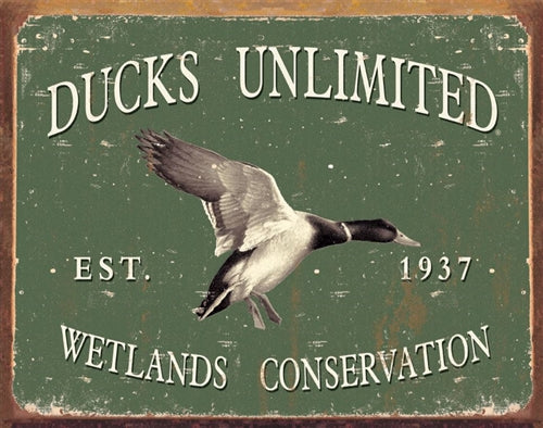 Desperate Enterprises 1388 Ducks Unlimited Since 1937 Rectangular Tin Sign NEW