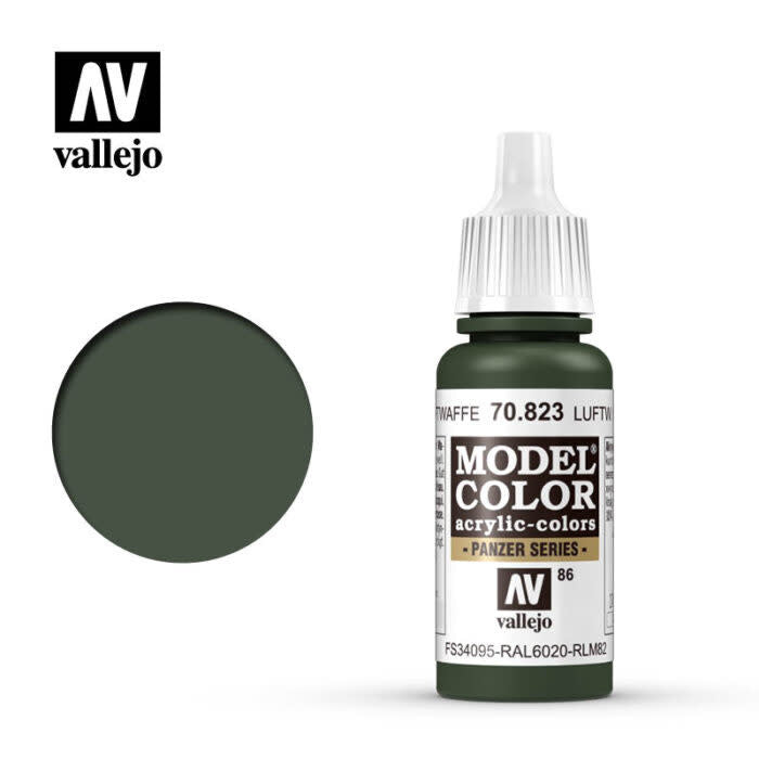 Vallejo 70823 Model Color Luftwaffe Camouflage Green Paint 17mL NIB