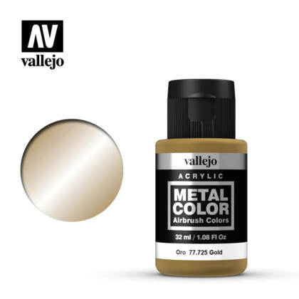 Vallejo 77725 Metal Color Gold Acrylic Paint 32mL NIB