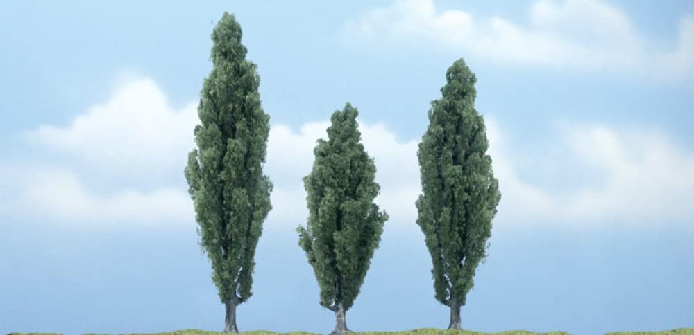 Woodland Scenics TR1611 Ready Made Premium Trees Poplar 1 Each: 3-1/2, 4 & 4-1/2" (8.9, 10.2 & 11.4cm) NIB