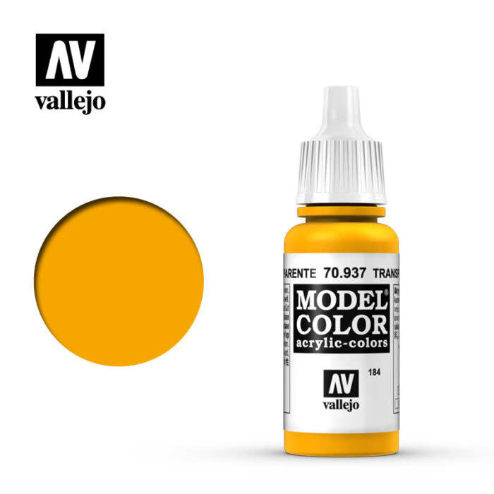 Vallejo 70937 Model Color Transparent Yellow Acrylic Paint 17mL NIB