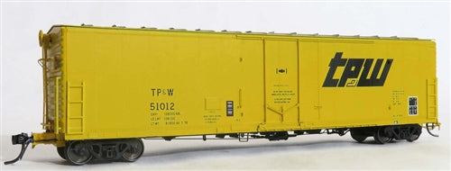 Moloco 33025-01 HO AX 7-76 FGE 50' Refrigerator Car w/ 10-1 Center Door Toledo Peoria & Western TP&W #51012 Yellow Black Repaint NIB RTR