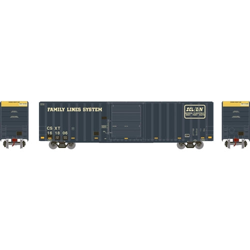 Athearn Ready To Roll ATH72758 HO 60' ICC Hi-Cube Boxcar CSX Transportation CSXT #161806 Ex L&N Patched Faded Family Lines System Blue Yellow Lettering/Vertical Visibility Marks NIB RTR