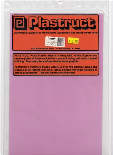 Plastruct 91303 FASR-101 Fluorescent Acrylic Sheet Red .010 x 7 x 12 Pkg of 2 NIB
