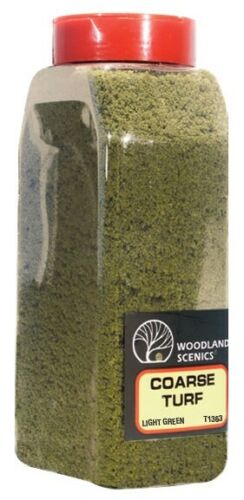Woodland Scenics T1363 Coarse Turf Light Green Shaker 57.7 in3 (945 cm3) NIB